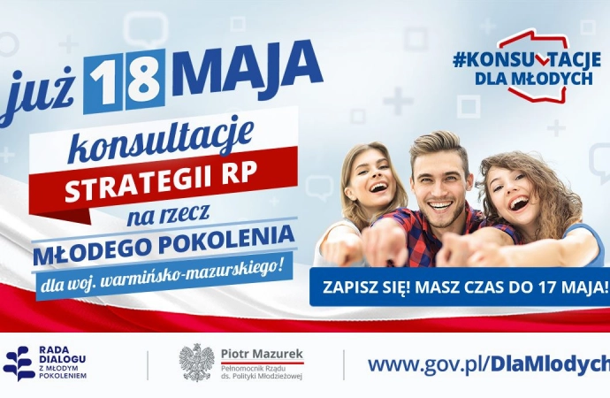 W województwie warmińsko-mazurskim za niecały tydzień odbędą się konsultacje „Strategii RP na rzecz Młodego Pokolenia”.